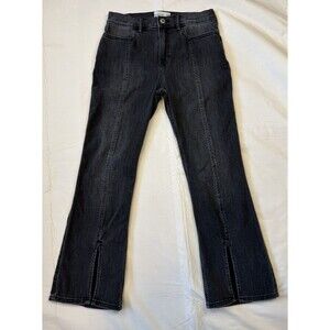 Abercrombie Kids High Rise Flare Black Wash Jeans, Adjustable Waist, 13/14 Short